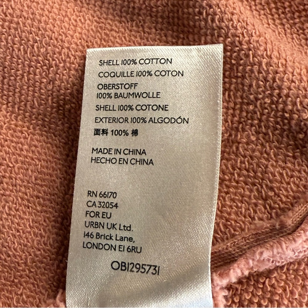 Anthropologie Maeve V-Neck Cropped Sweatshirt Tea Rose Size Medium - Picture 5 of 7